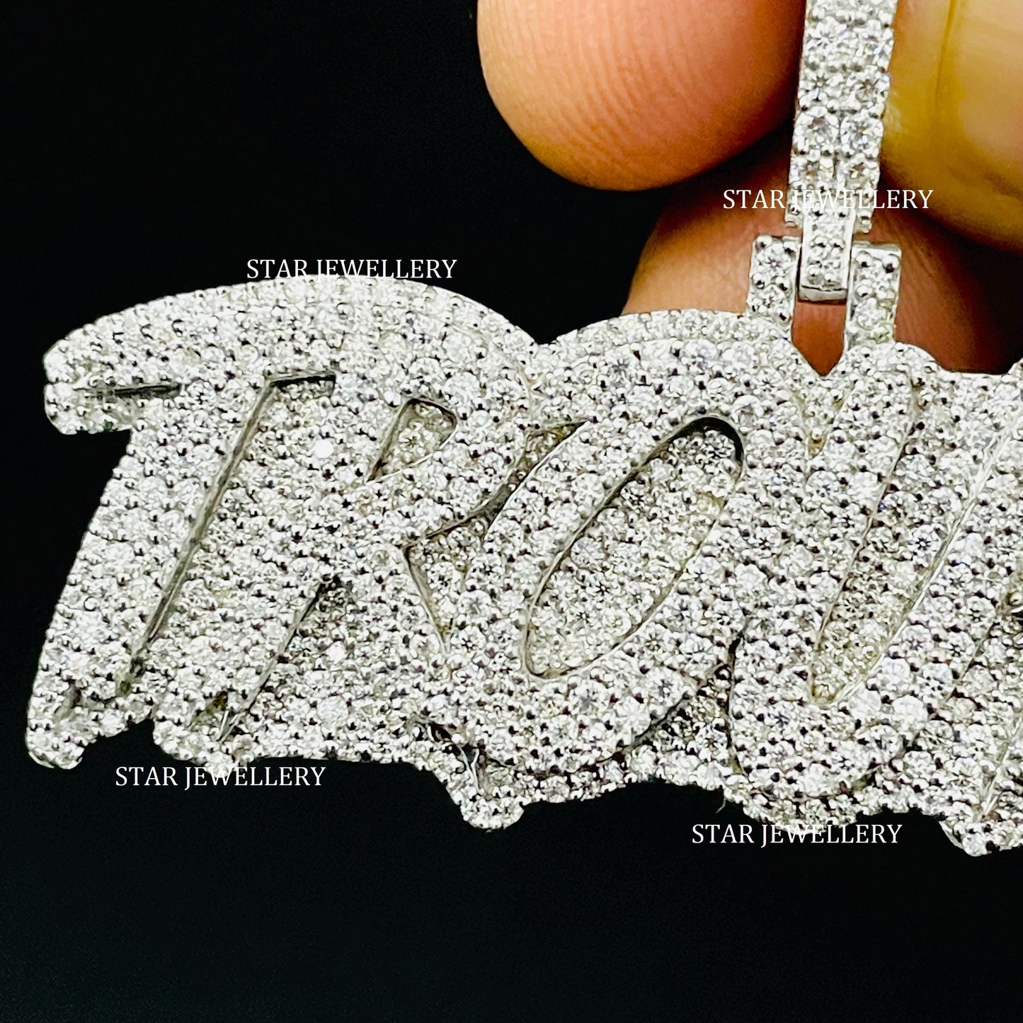 VVS Moissanite Icedout Pendant with Custom Bail
