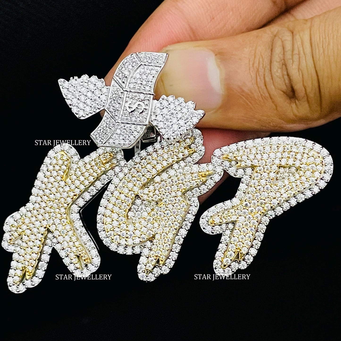 VVS Moissanite Two Tone Custom Pendant