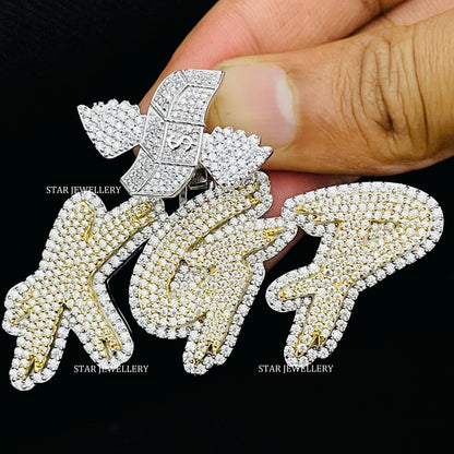 VVS Moissanite Two Tone Custom Pendant