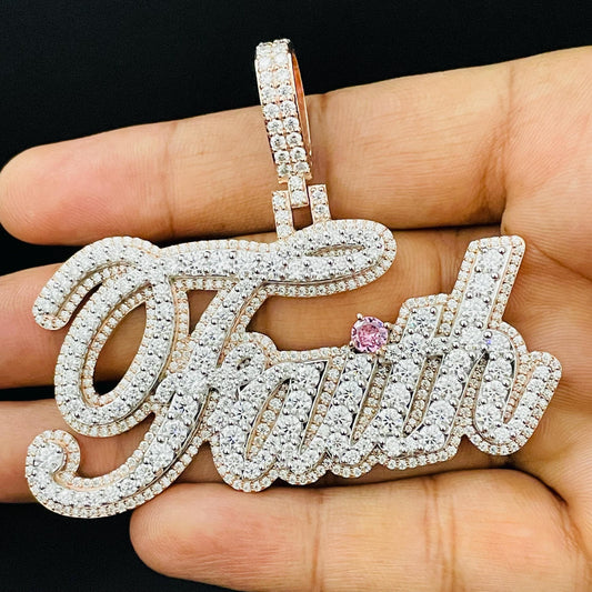 VVS Moissanite Custom Icedout Pendant for her