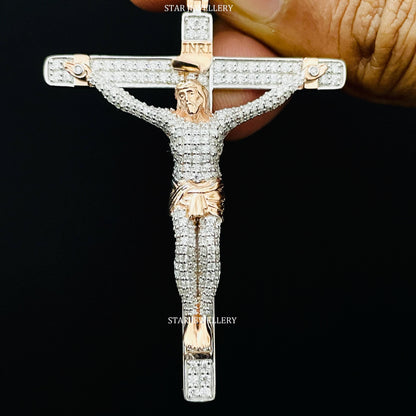 INRI VVS Moissanite Jesus Cross Pendant