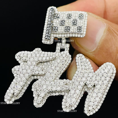 VVS Moissanite Custom Letter Pendant with Custom Bail