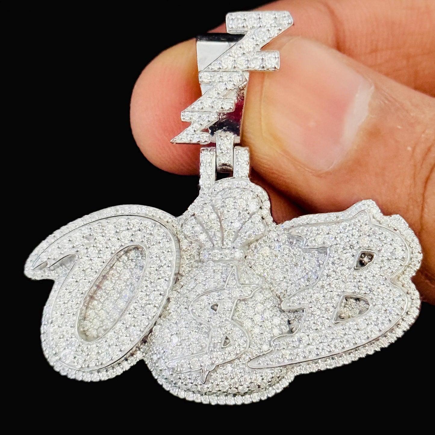 VVS Moissanite Custom Letter Pendant with Custom Bail