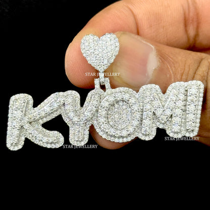 Custom Letter Name VVS Moissanite Pendant for her