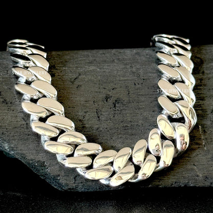 10 MM Unisex Silver Cuban Bracelet