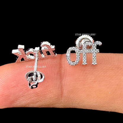 FUCK OFF Solid Gold Diamond Earring