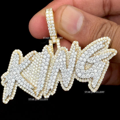 VVS Moissanite Custom Letter  Icedout Pendant