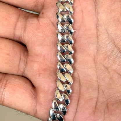 10 MM Unisex Silver Cuban Bracelet